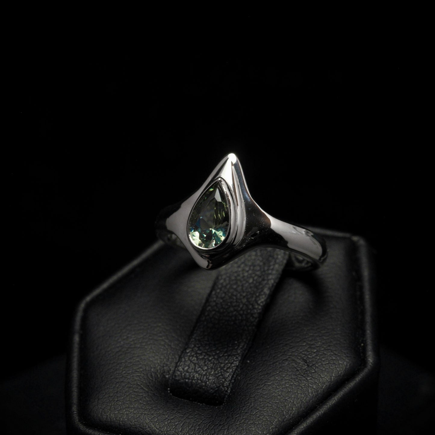 Blood Drop Garnet Ring - Silver