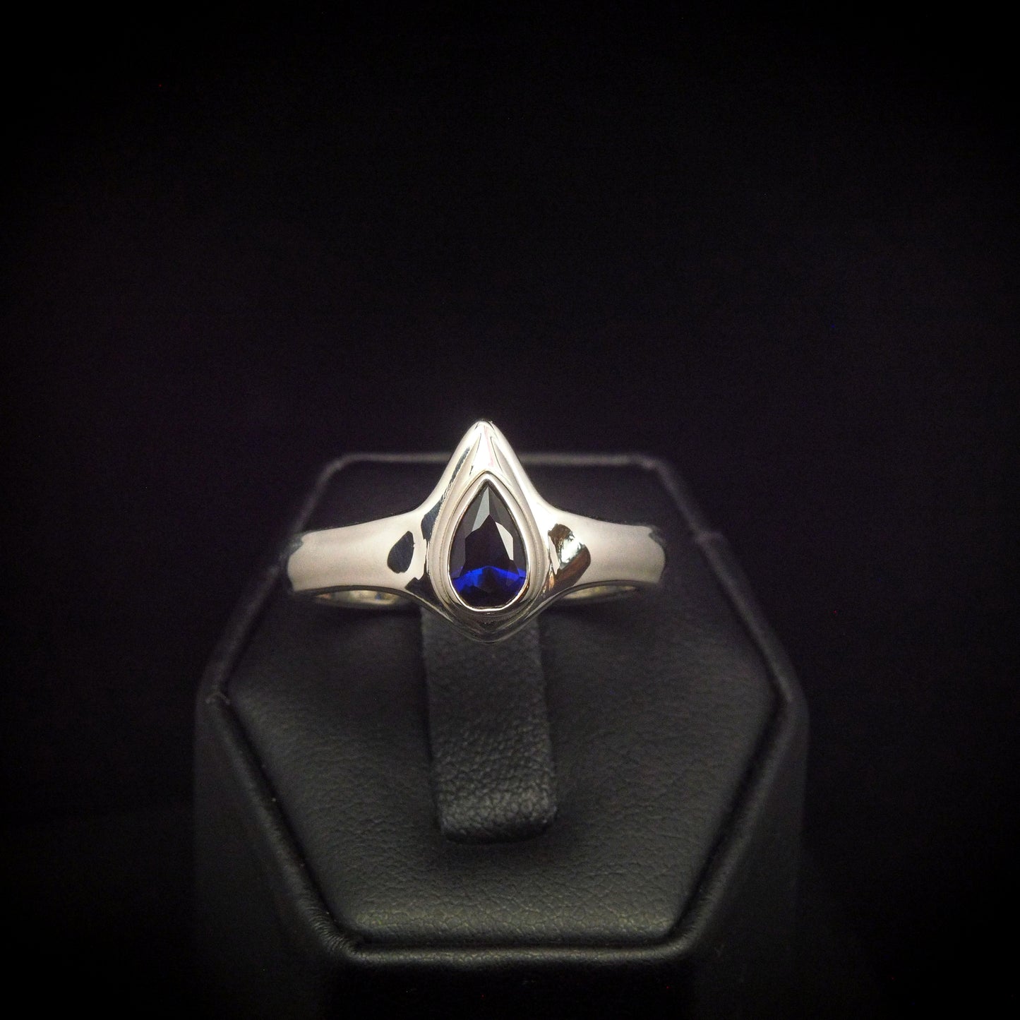 Blood Drop Garnet Ring - Silver
