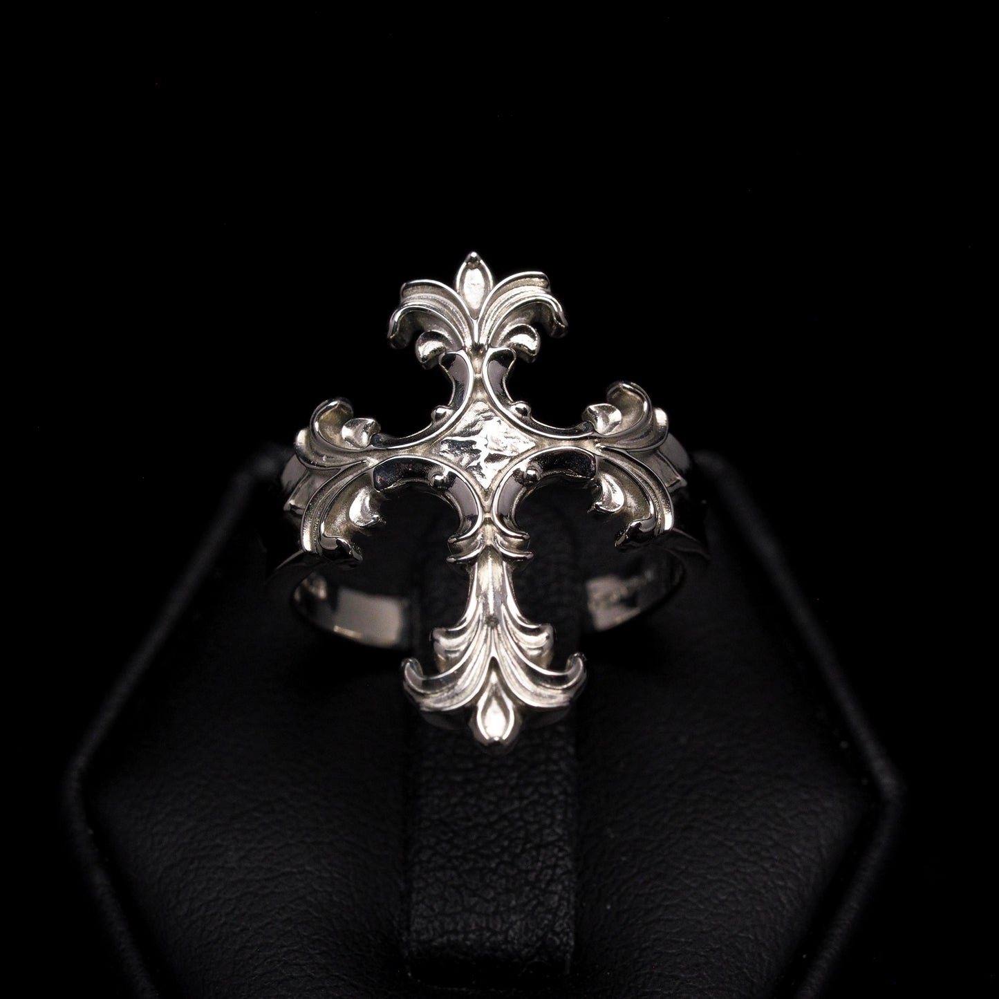 Ornate Cross Ring - Silver