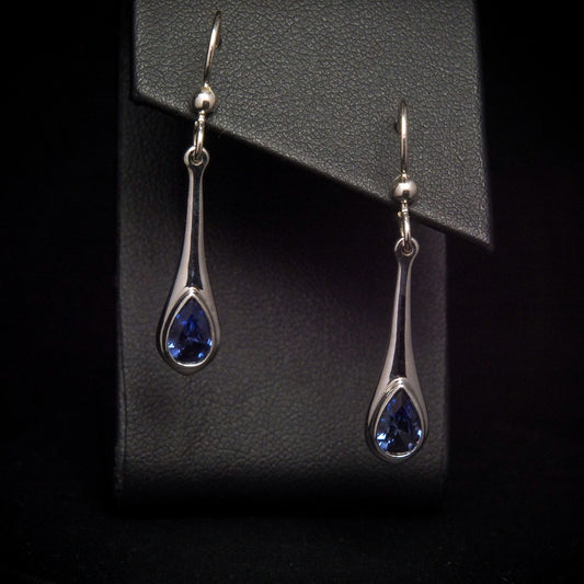 Blood Drop Earrings - Sterling Silver