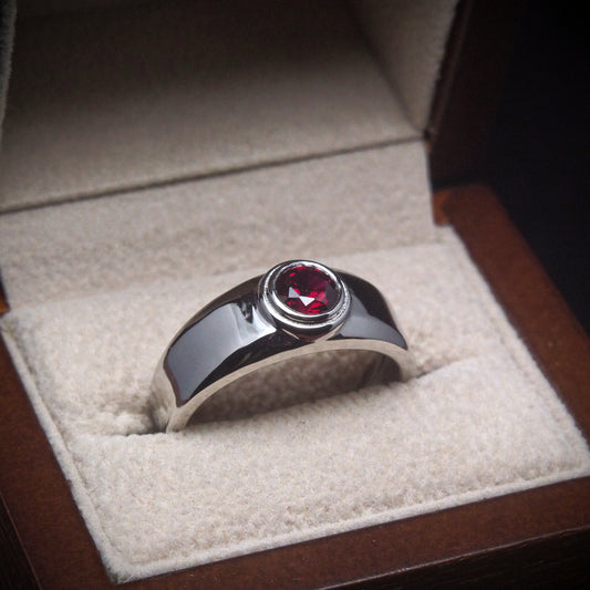 Custom Palladium Ruby Ring