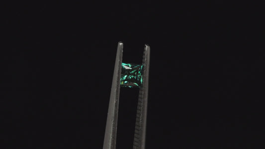 Teal Green Moissanite Princess Square