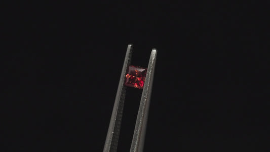 Red Moissanite Princess Square